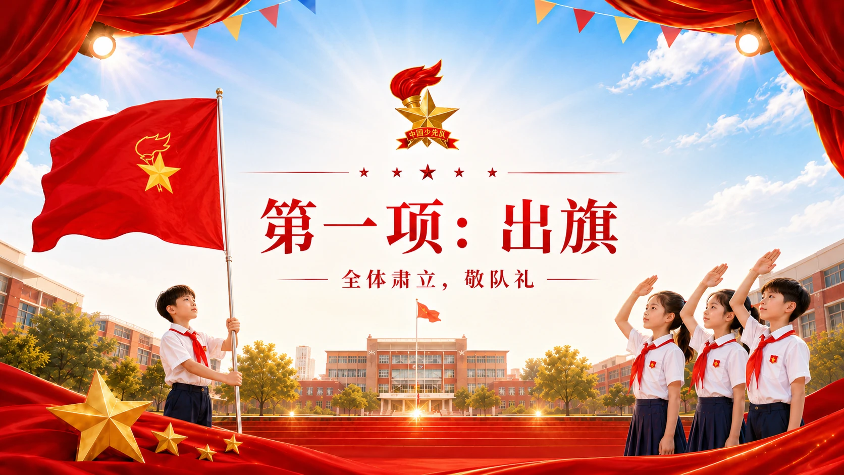 《童心向党 快乐成长》六一少先队入队仪式PPT - 预览图1