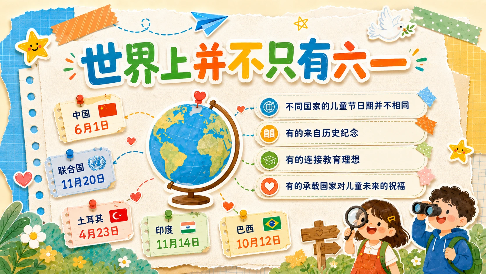 《为什么是六一》童年探索手账风PPT - 预览图12