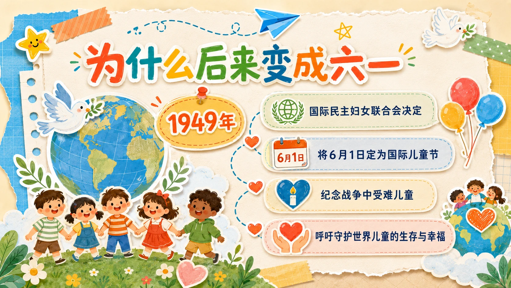 《为什么是六一》童年探索手账风PPT - 预览图9
