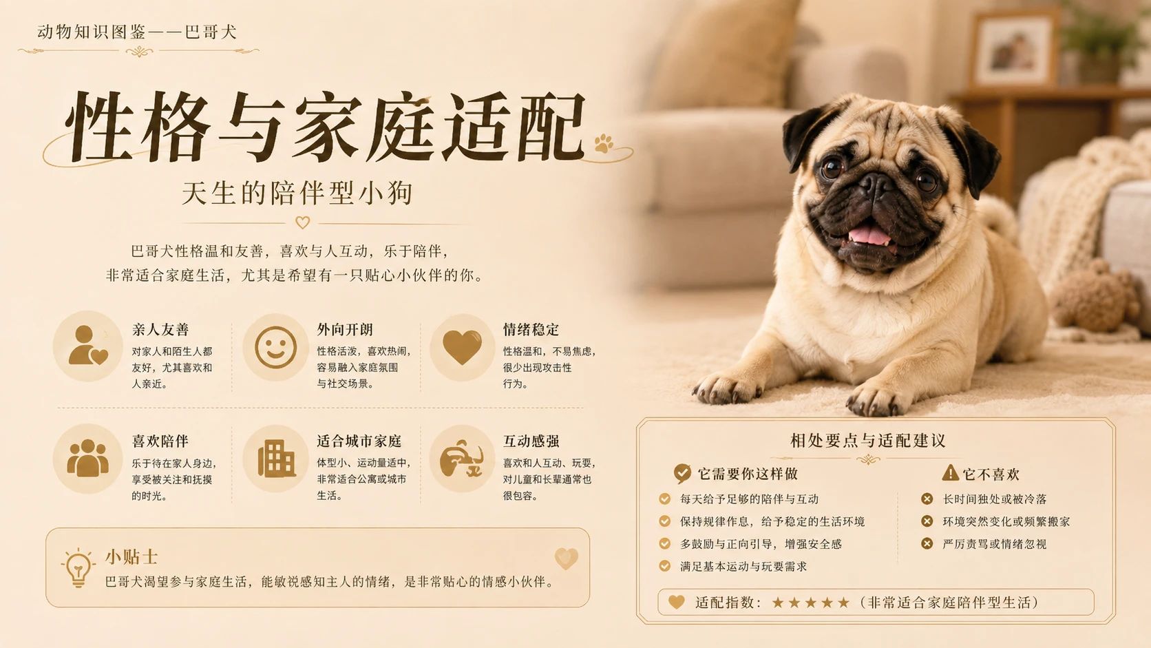 万物知识图鉴系列作品PPT——巴哥犬 - 预览图2