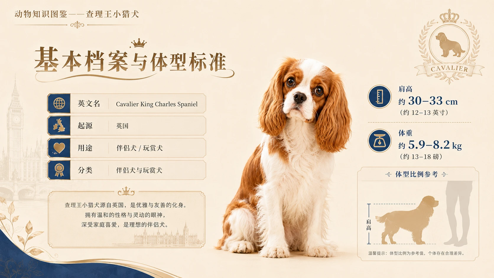 万物知识图鉴系列作品PPT——查理王小猎犬 - 预览图1