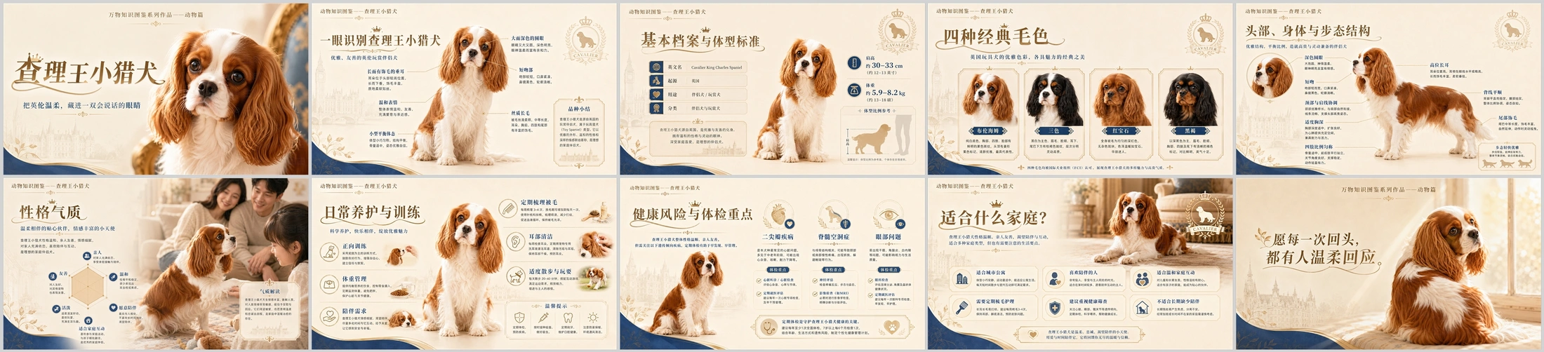 万物知识图鉴系列作品PPT——查理王小猎犬 - 预览图4