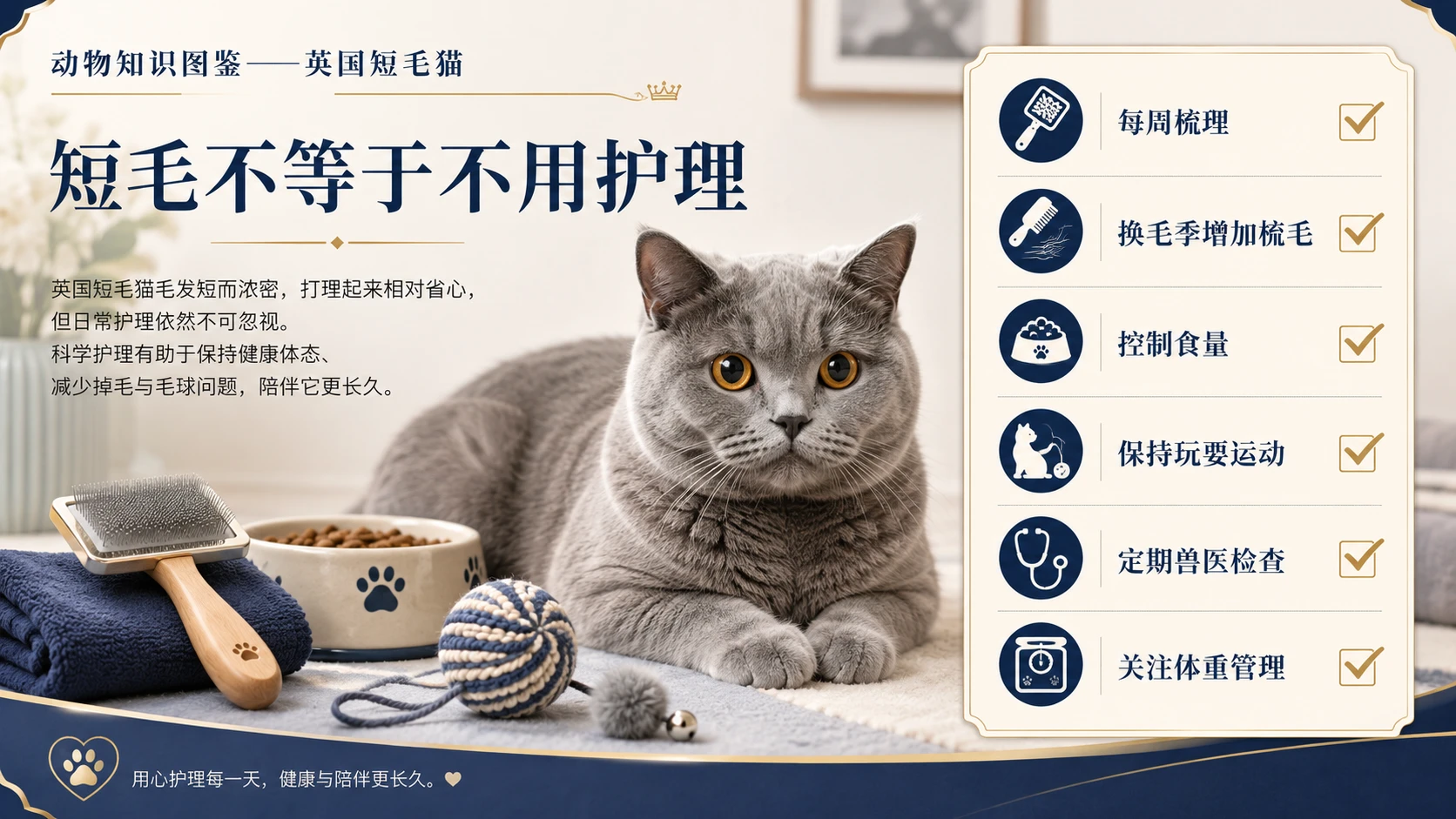 万物知识图鉴系列作品PPT——英国短毛猫 - 预览图2
