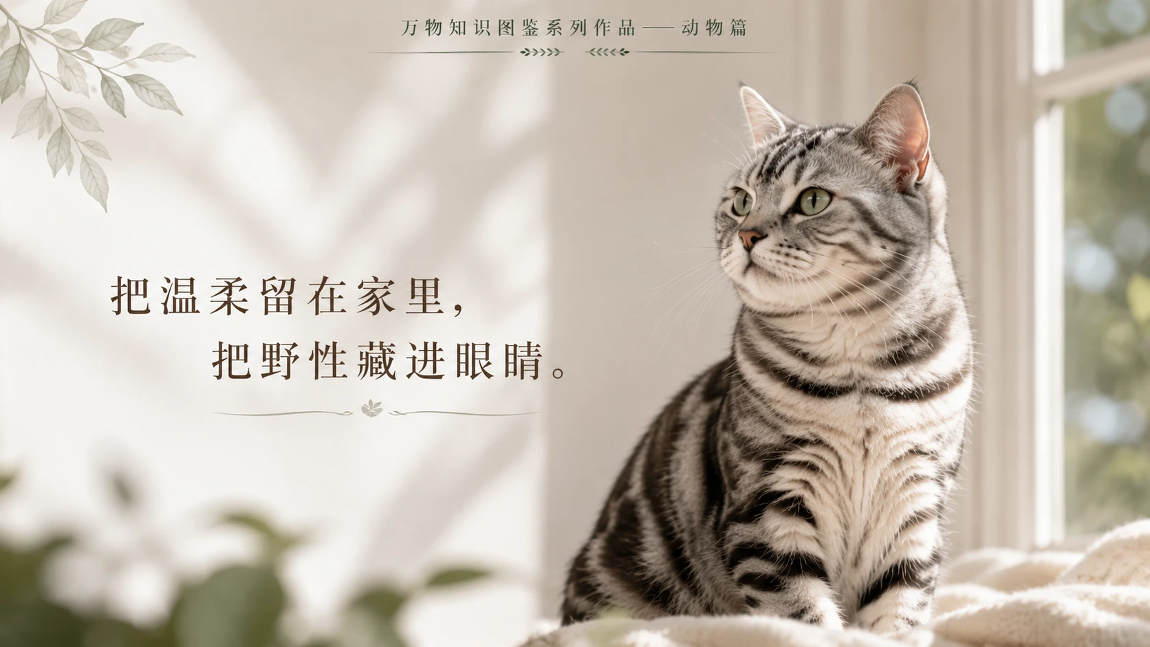 万物知识图鉴系列作品PPT——美国短毛猫 - 预览图3