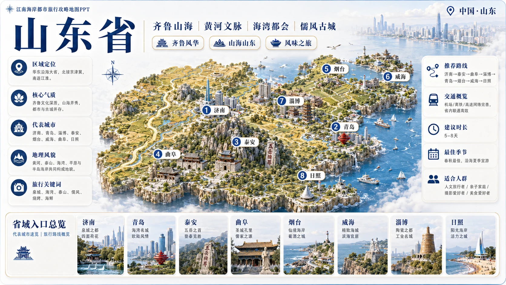 江南海岸都市档案型_8个省级入口94个地级市旅行攻略地图PPT - 预览图10