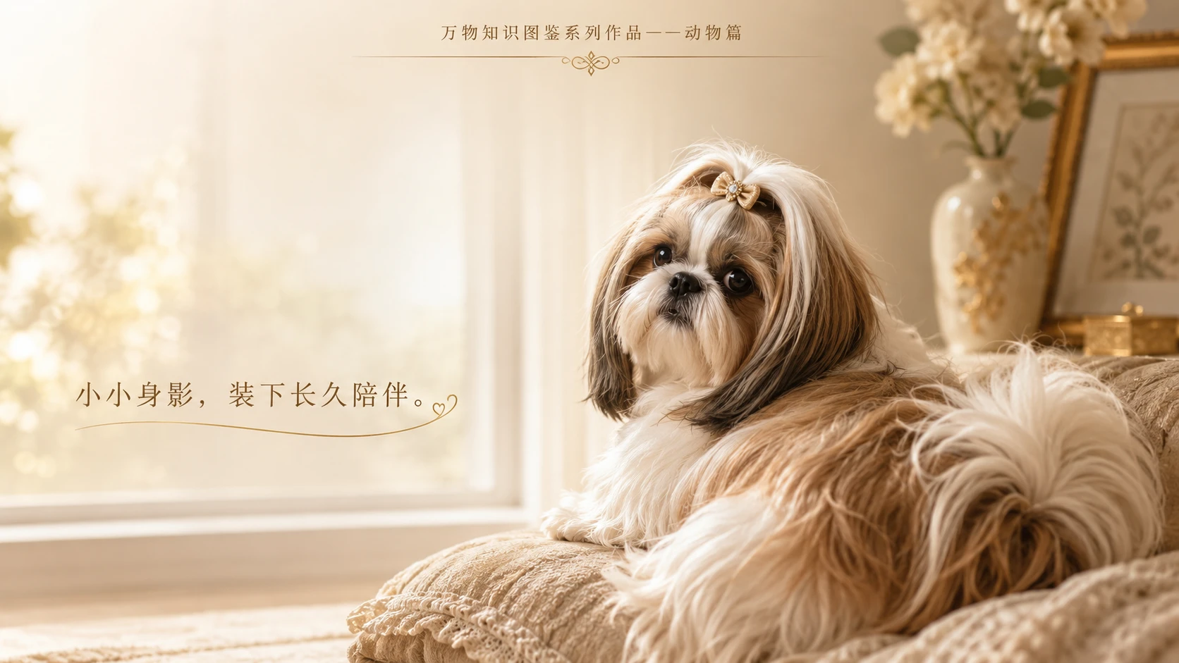 万物知识图鉴系列作品PPT——西施犬 - 预览图3