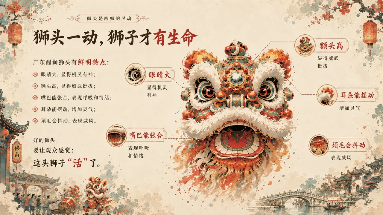 醒狮醒少年：读懂广东醒狮非遗文化PPT/舞狮/南狮/狮舞 - 预览图12