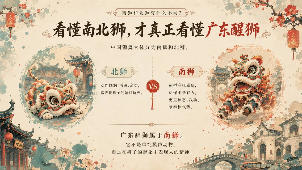 醒狮醒少年：读懂广东醒狮非遗文化PPT/舞狮/南狮/狮舞 - 预览图7