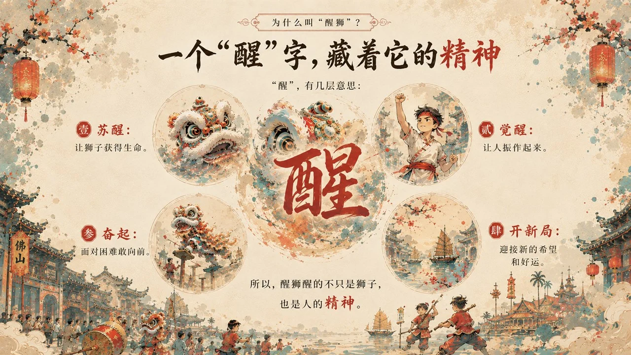 醒狮醒少年：读懂广东醒狮非遗文化PPT/舞狮/南狮/狮舞 - 预览图8
