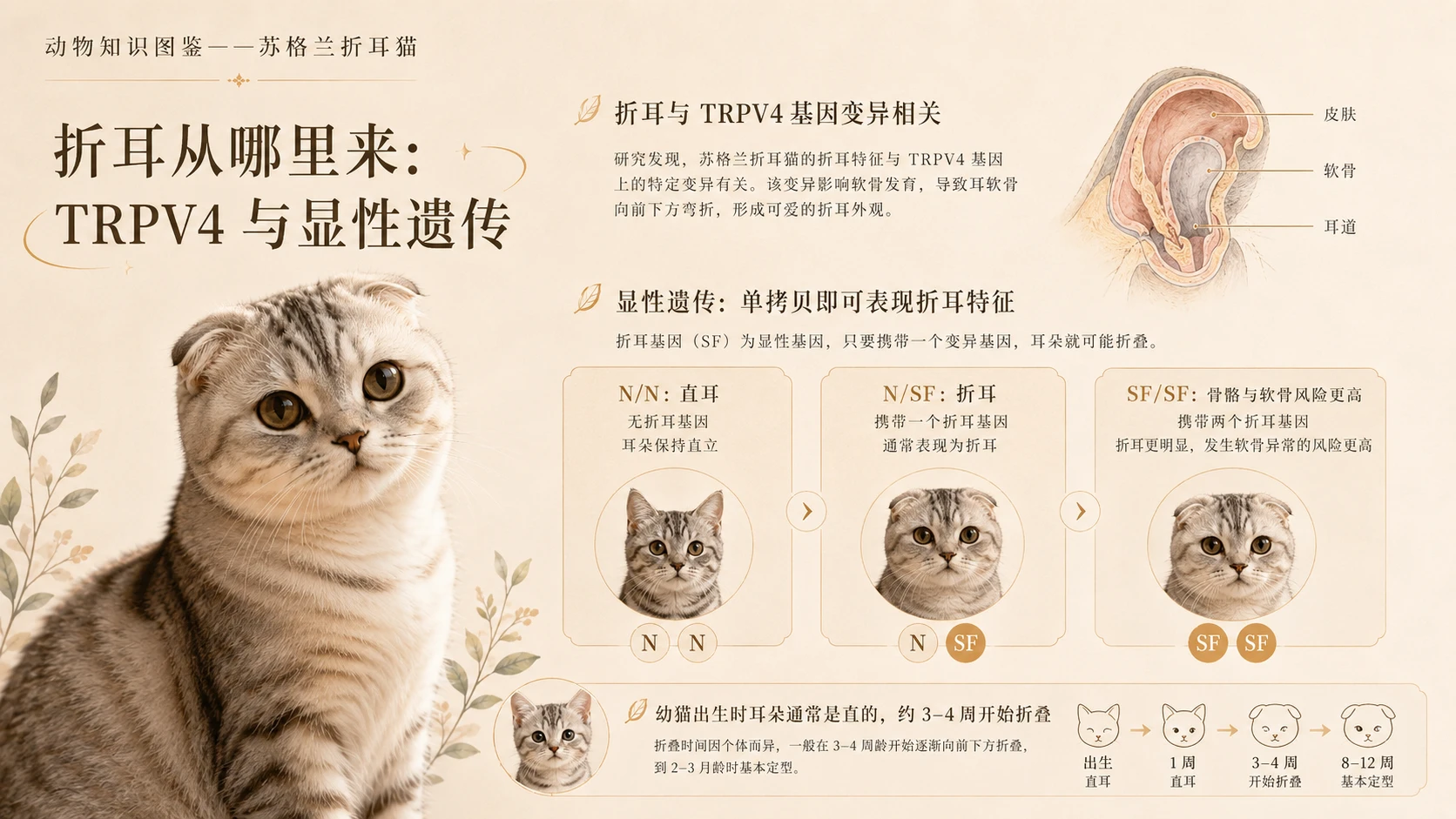万物知识图鉴系列作品PPT——苏格兰折耳猫 - 预览图1