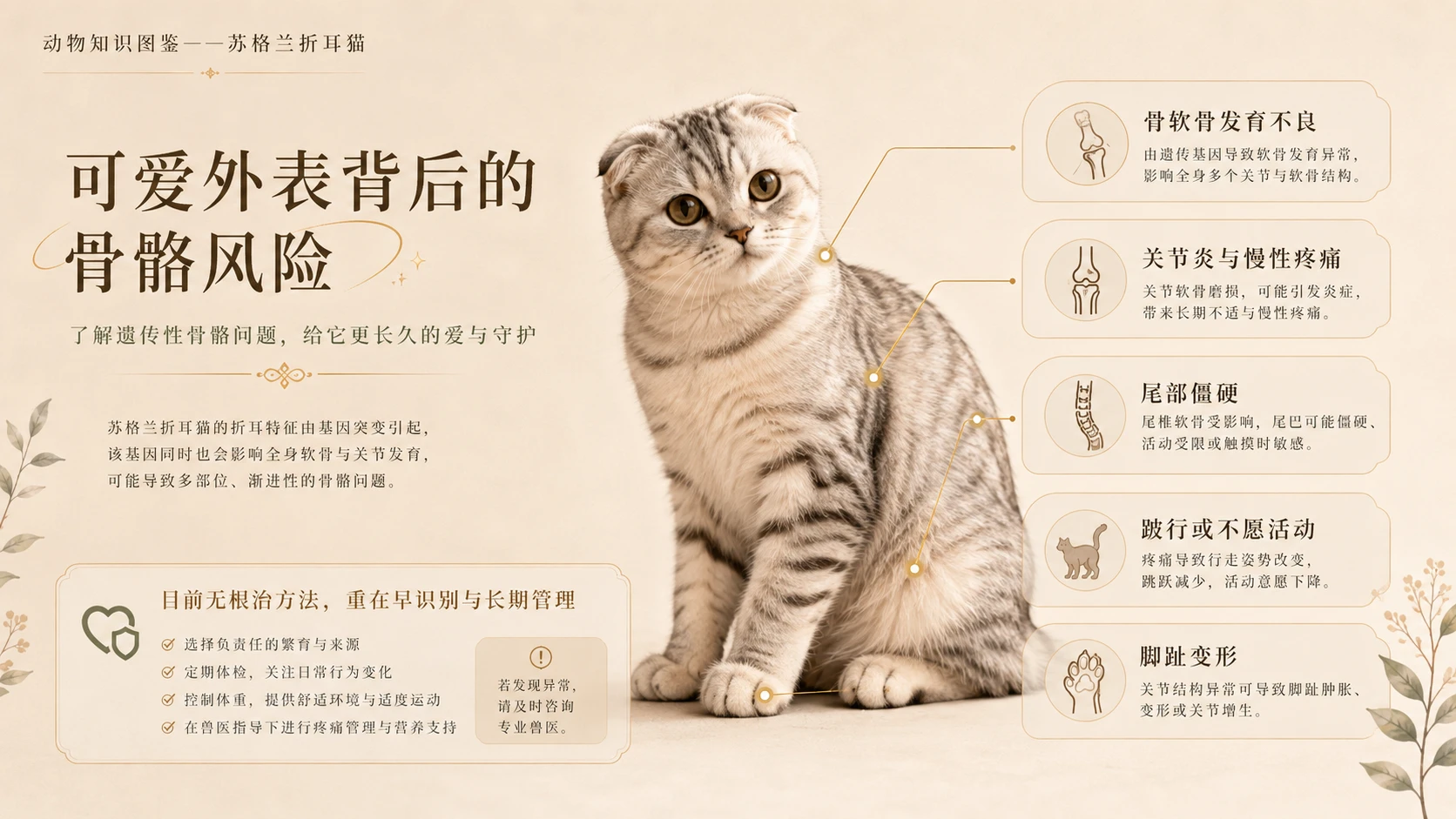 万物知识图鉴系列作品PPT——苏格兰折耳猫 - 预览图2