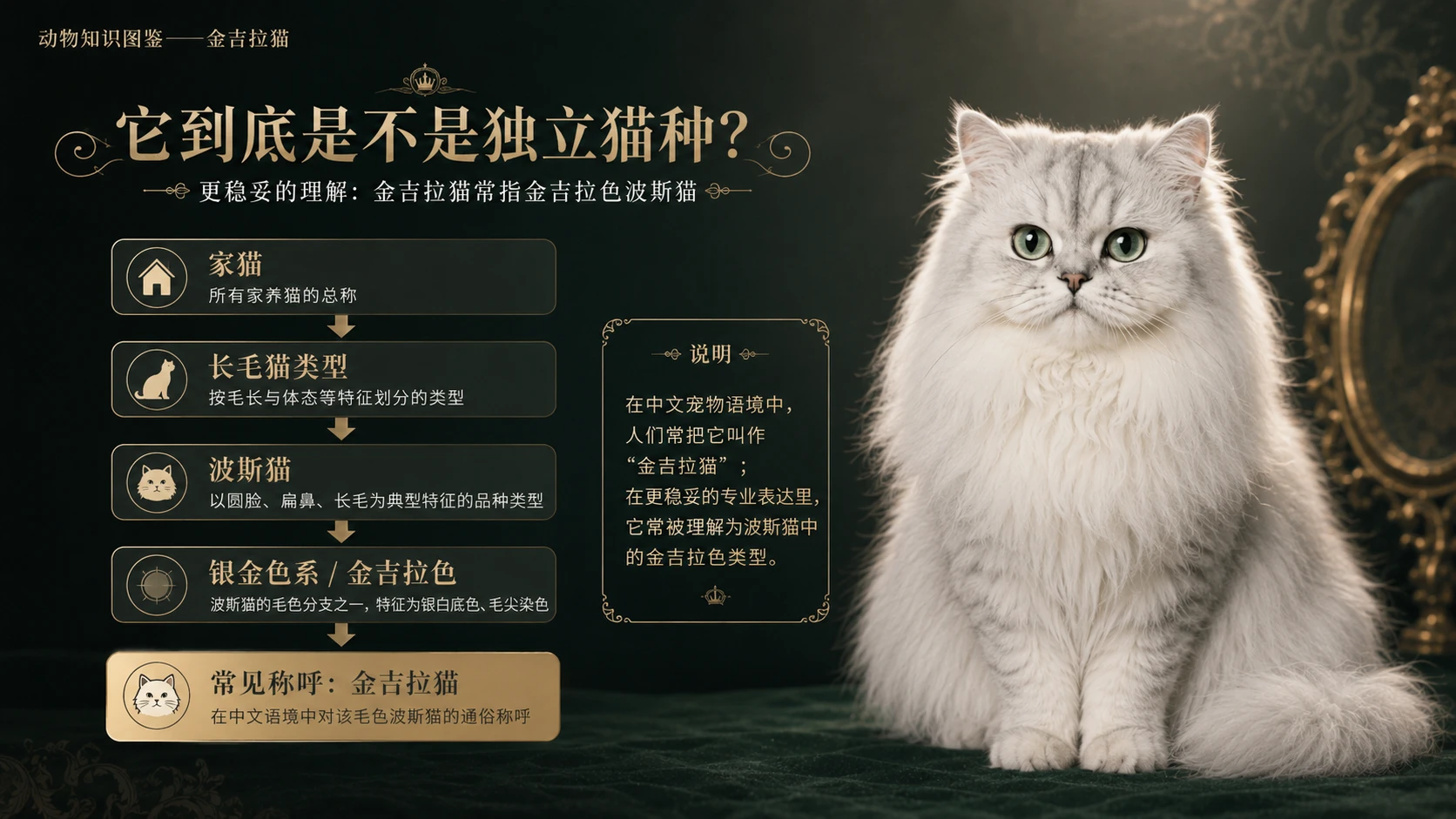 万物知识图鉴系列作品PPT——金吉拉猫 - 预览图1