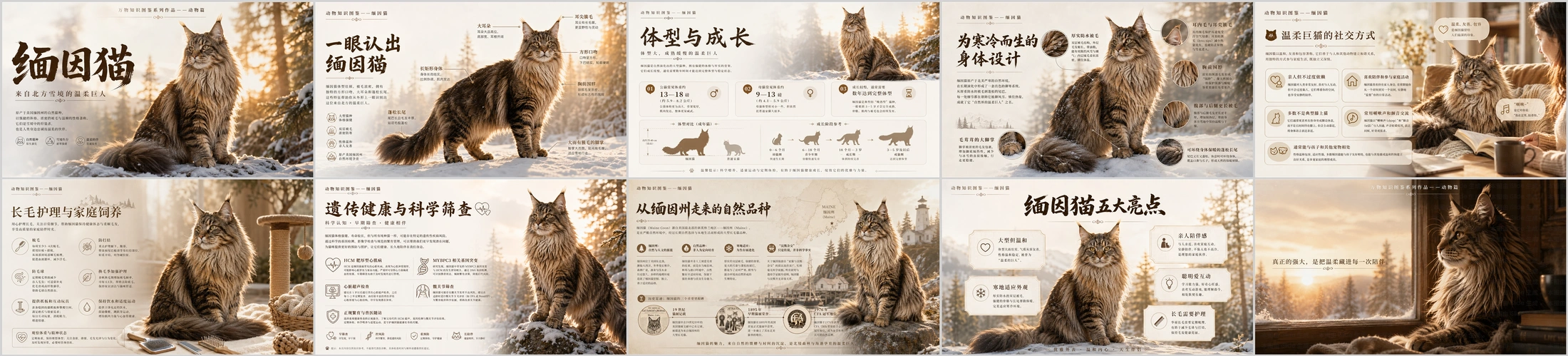 万物知识图鉴系列作品PPT——缅因猫 - 预览图4