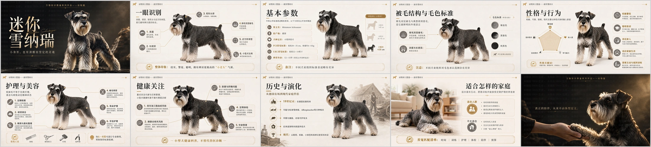 万物知识图鉴系列作品PPT——迷你雪纳瑞 - 预览图4