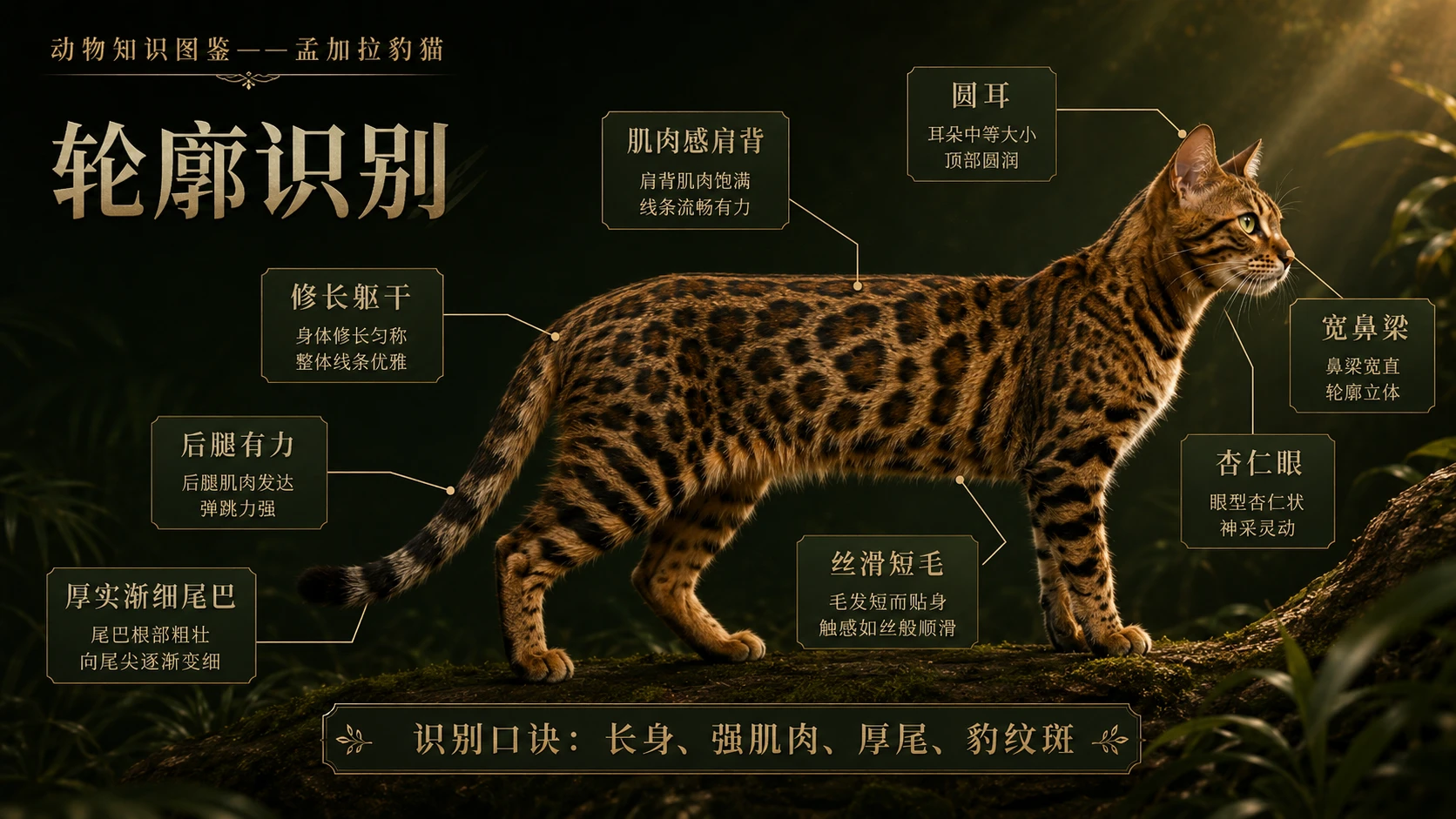 万物知识图鉴系列作品PPT——孟加拉豹猫 - 预览图1