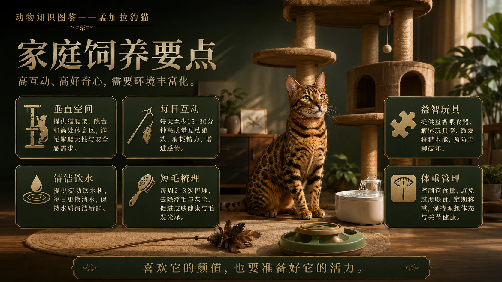 万物知识图鉴系列作品PPT——孟加拉豹猫 - 预览图2
