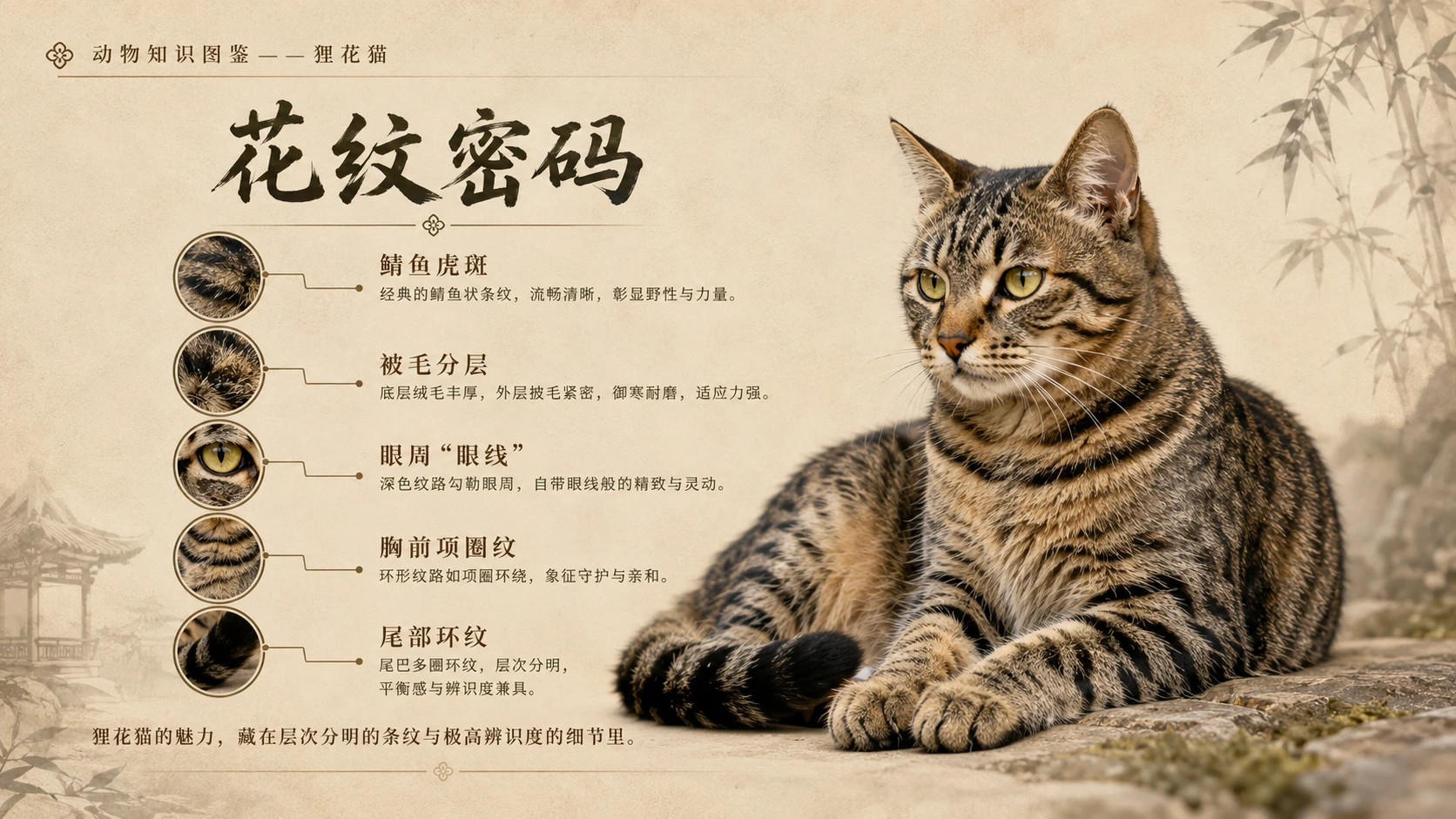 万物知识图鉴系列作品PPT——狸花猫 - 预览图1