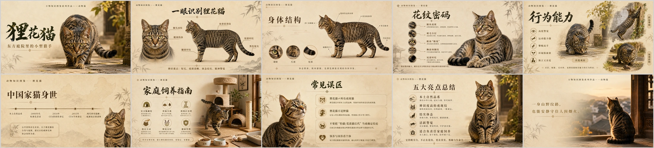 万物知识图鉴系列作品PPT——狸花猫 - 预览图4