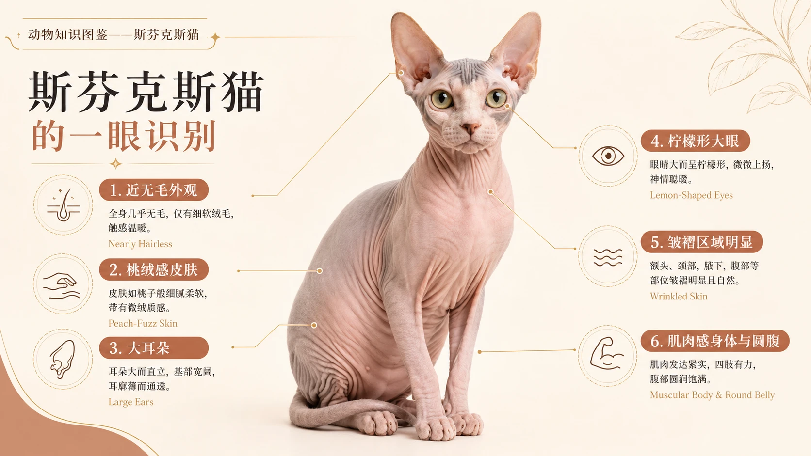 万物知识图鉴系列作品PPT——斯芬克斯猫 - 预览图1