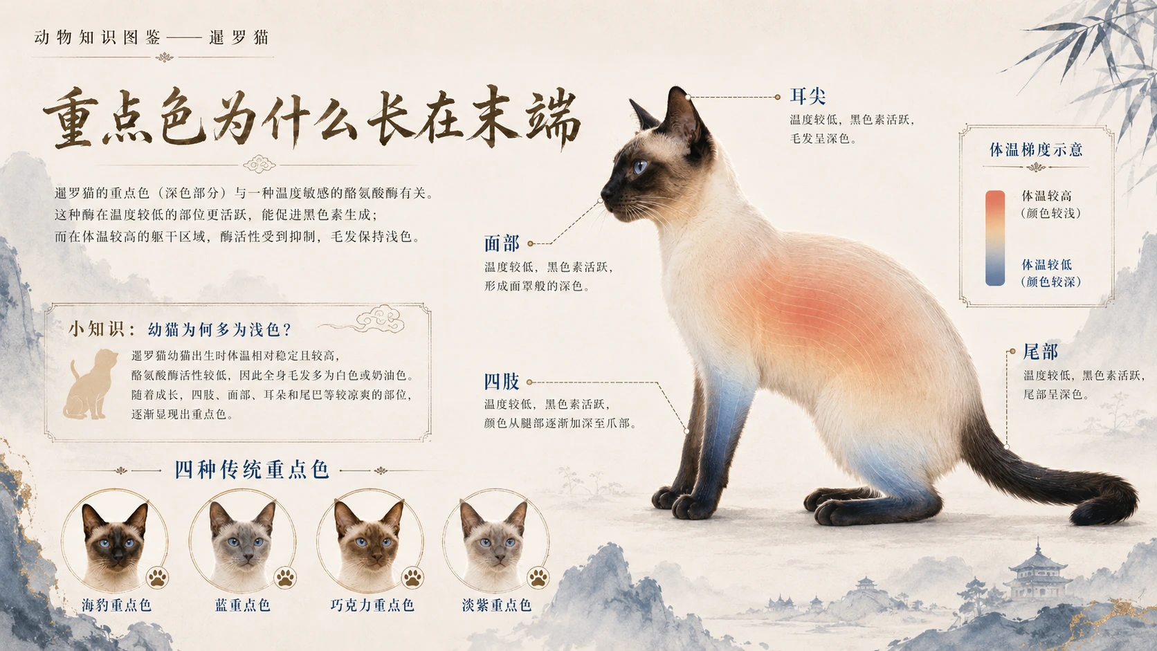 万物知识图鉴系列作品PPT——暹罗猫 - 预览图1