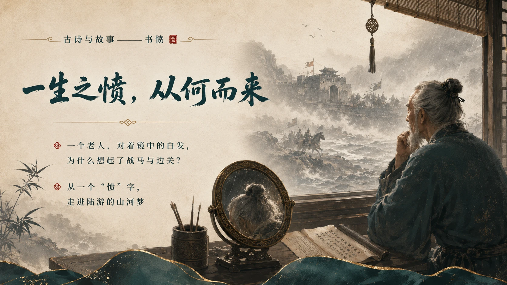 古诗与故事系列作品PPT——书愤 - 预览图1