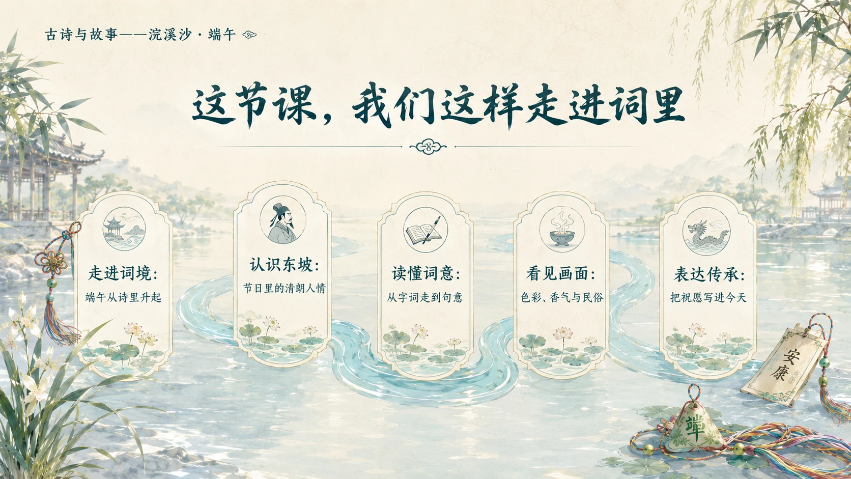 古诗与故事系列作品PPT——浣溪沙·端午 - 预览图6
