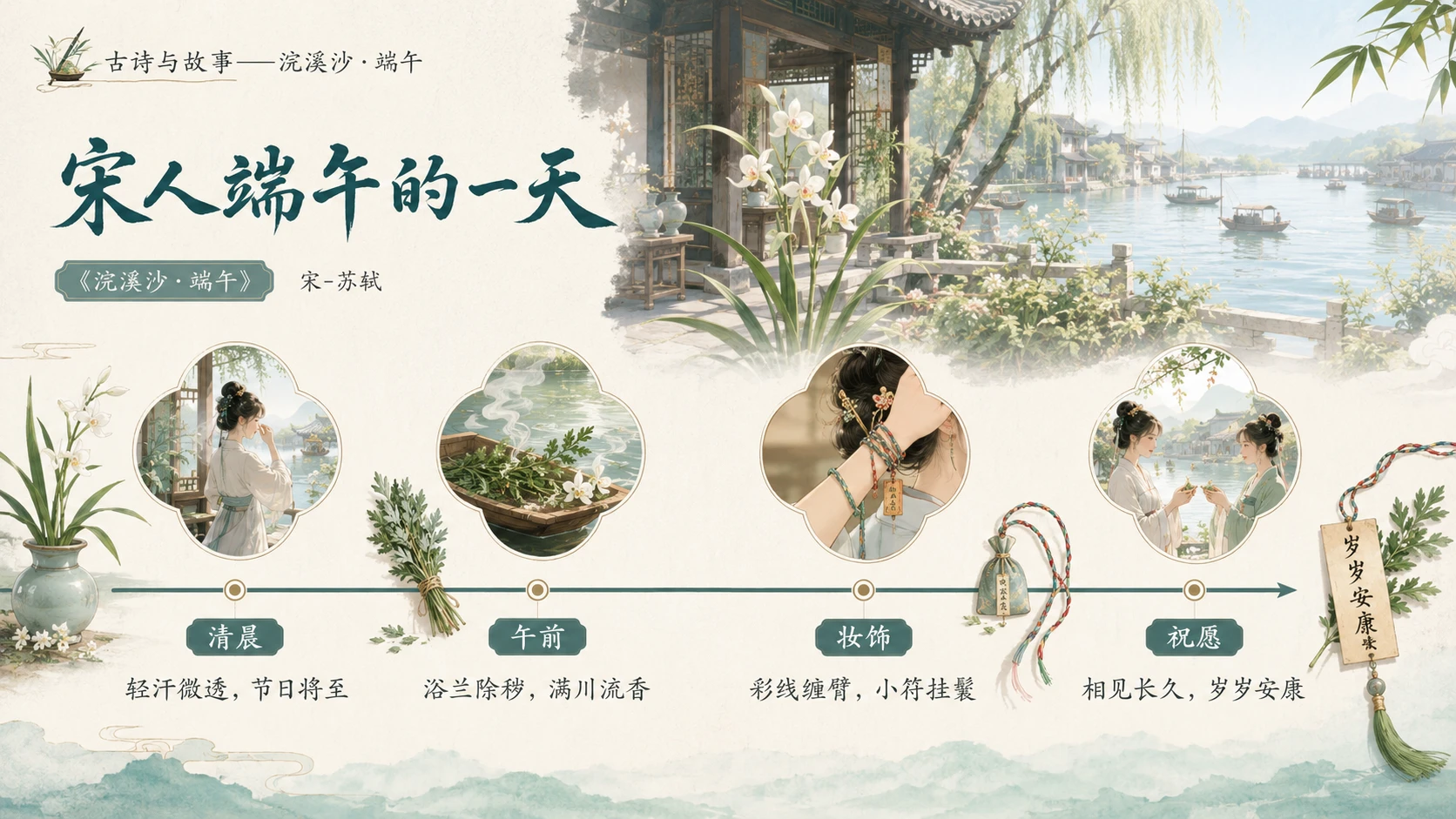 古诗与故事系列作品PPT——浣溪沙·端午 - 预览图10