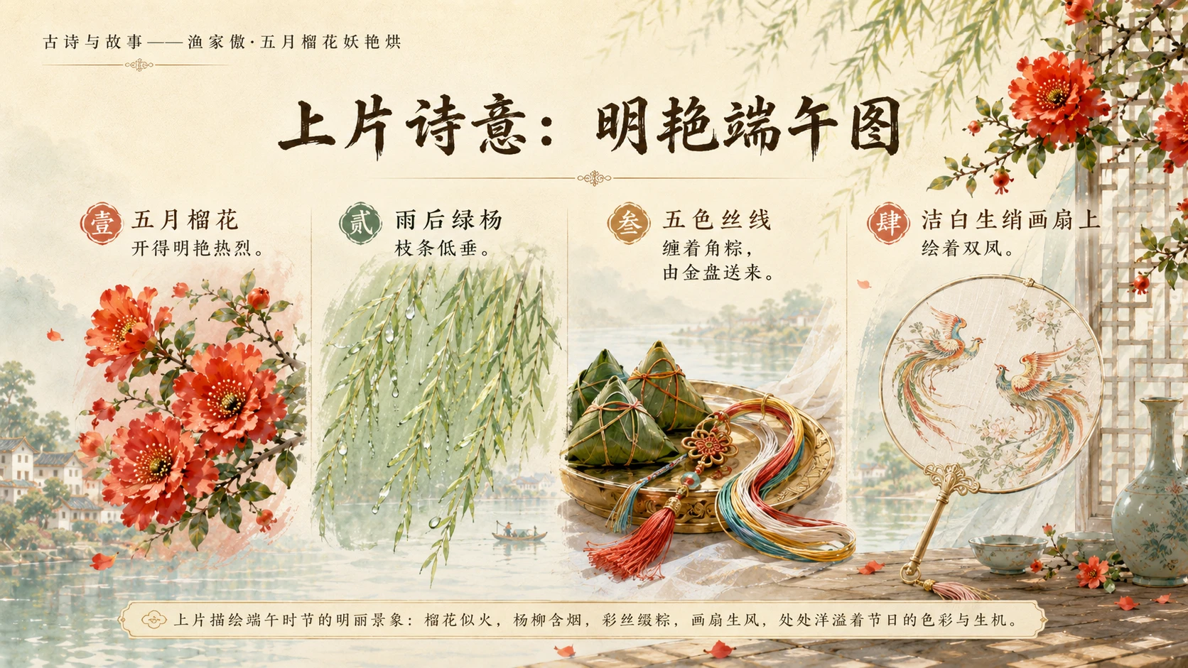 古诗与故事系列作品PPT——渔家傲·五月榴花妖艳烘 - 预览图17