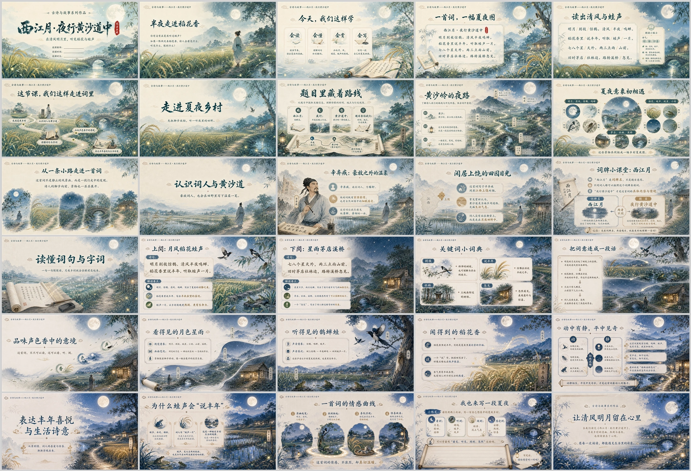古诗与故事系列作品PPT——西江月·夜行黄沙道中 - 预览图19