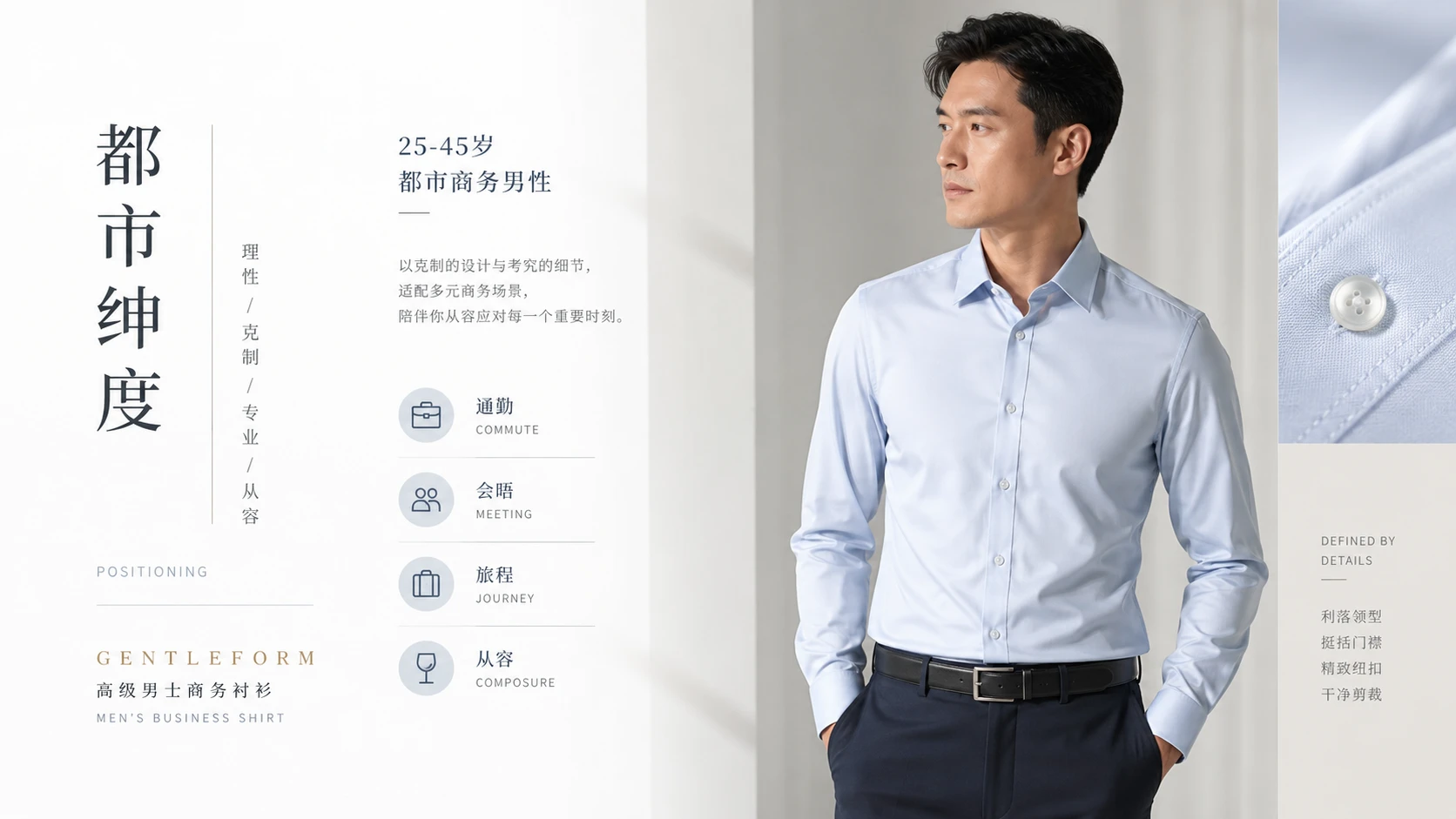 商业产品提案设计系列作品PPT——商务男士衬衫 - 预览图1