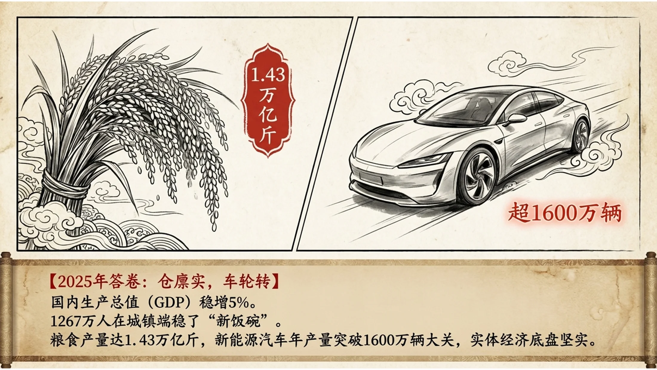 中式连环画风格政府工作报告PPT - 预览图2