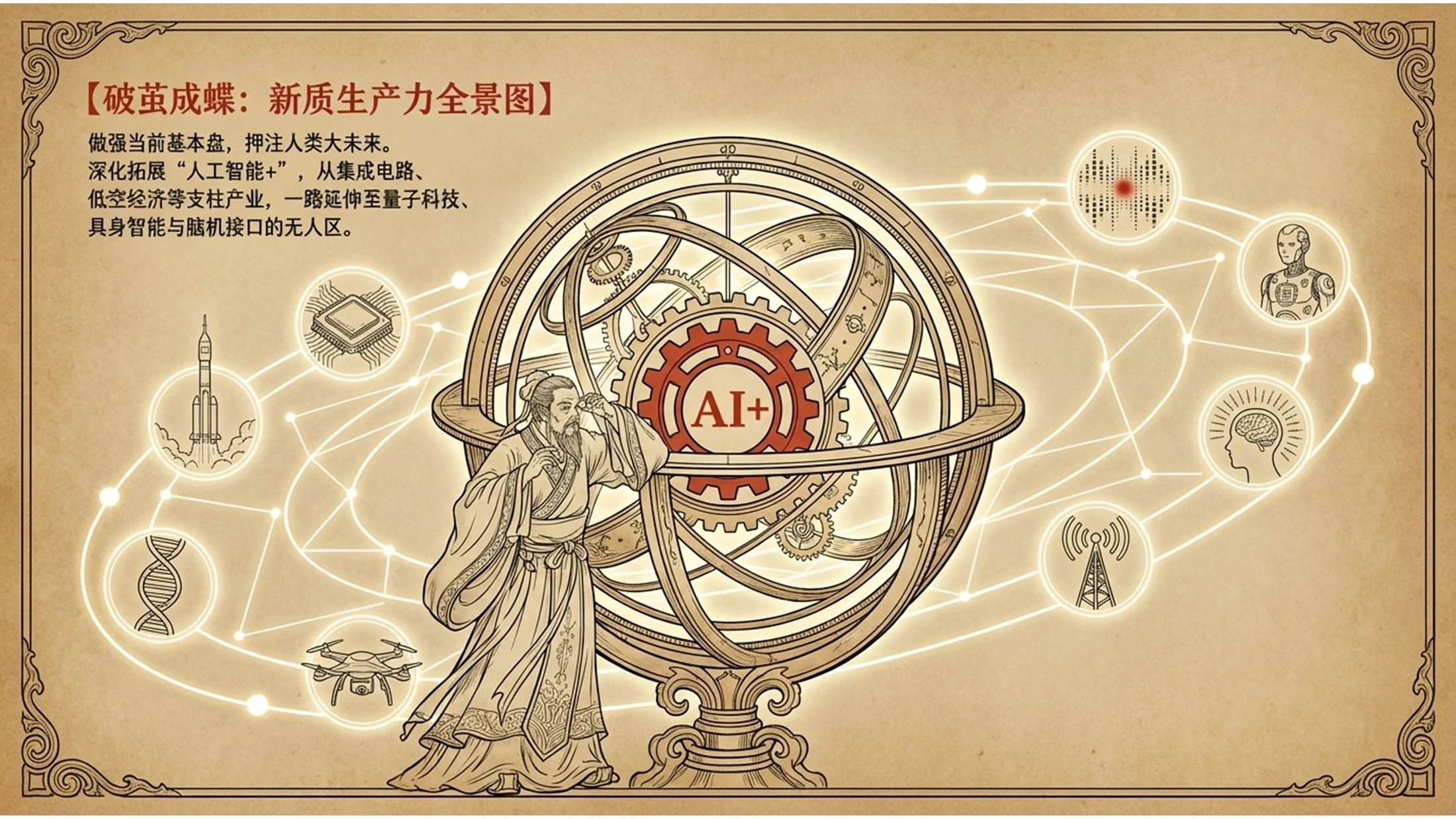 中式连环画风格政府工作报告PPT - 预览图9