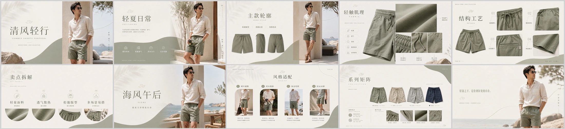 商业产品提案设计系列作品PPT——男士夏季休闲短裤 - 预览图4