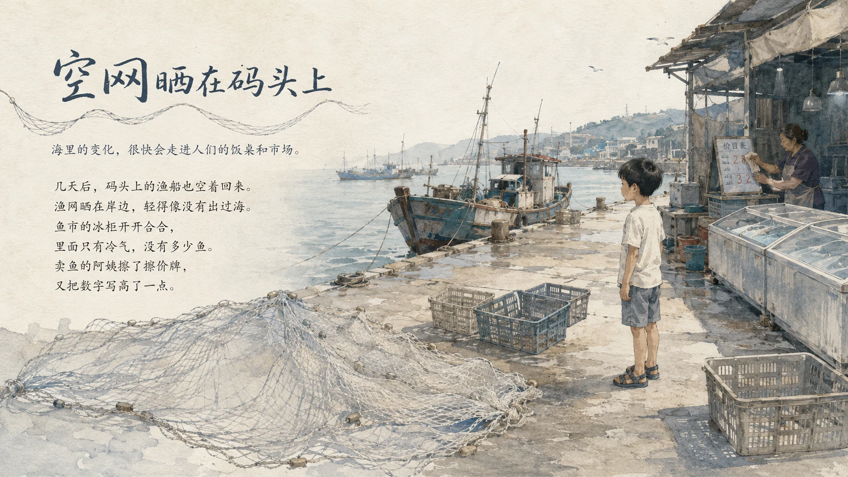 气候变化寓言绘本PPT｜海太热的那一年 - 预览图1