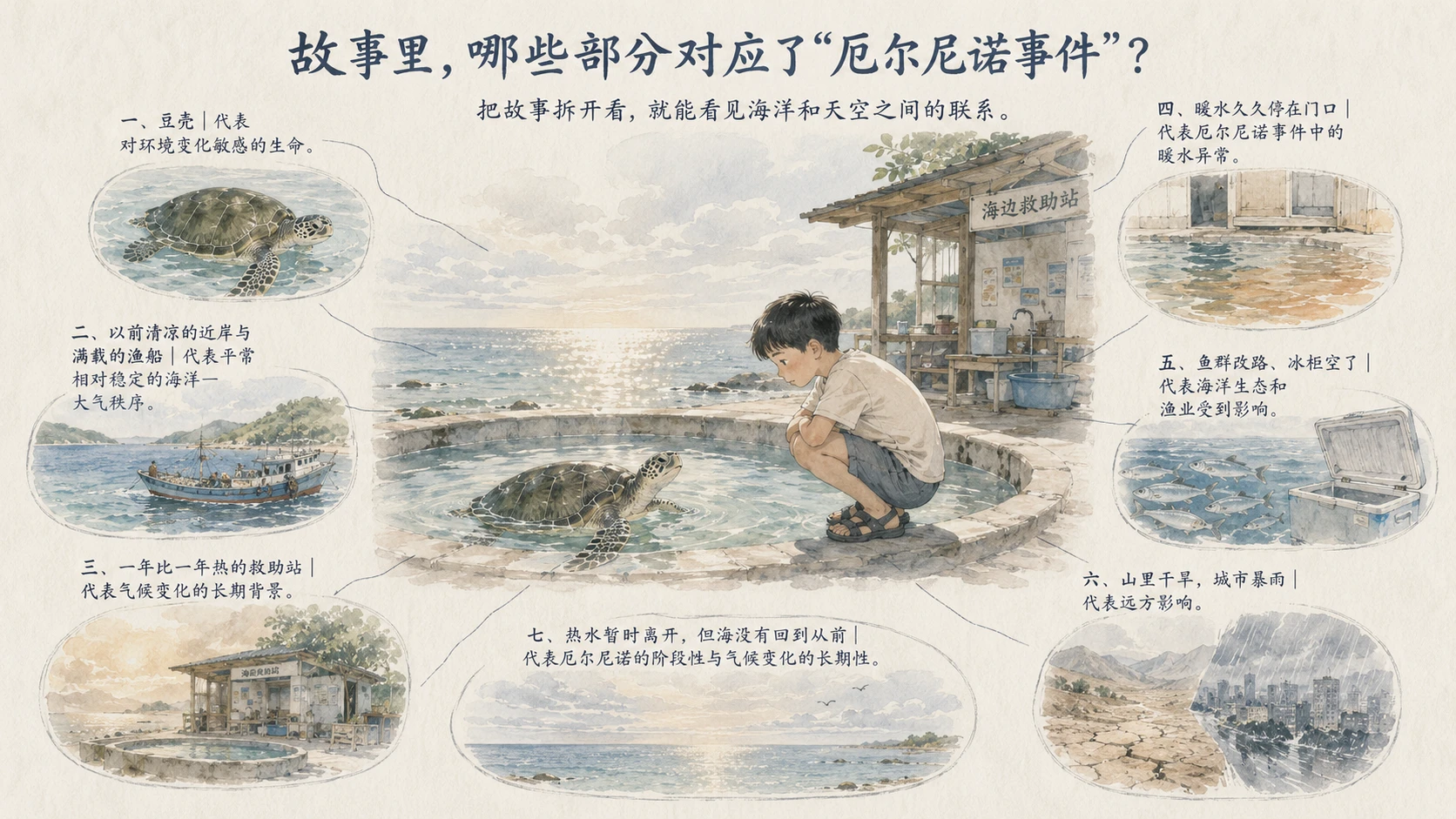 气候变化寓言绘本PPT｜海太热的那一年 - 预览图2