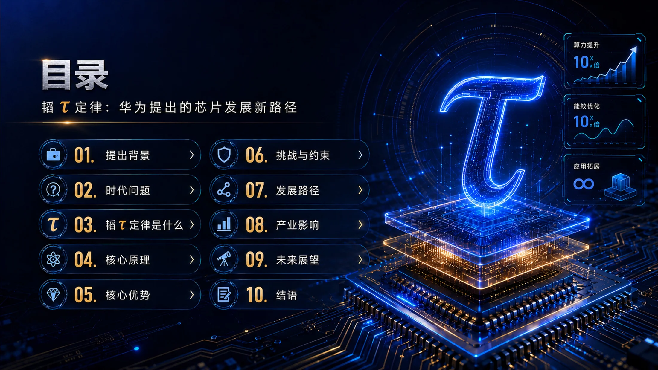 华为为什么提出韬τ定律-蓝色科技芯片科普PPT - 预览图1