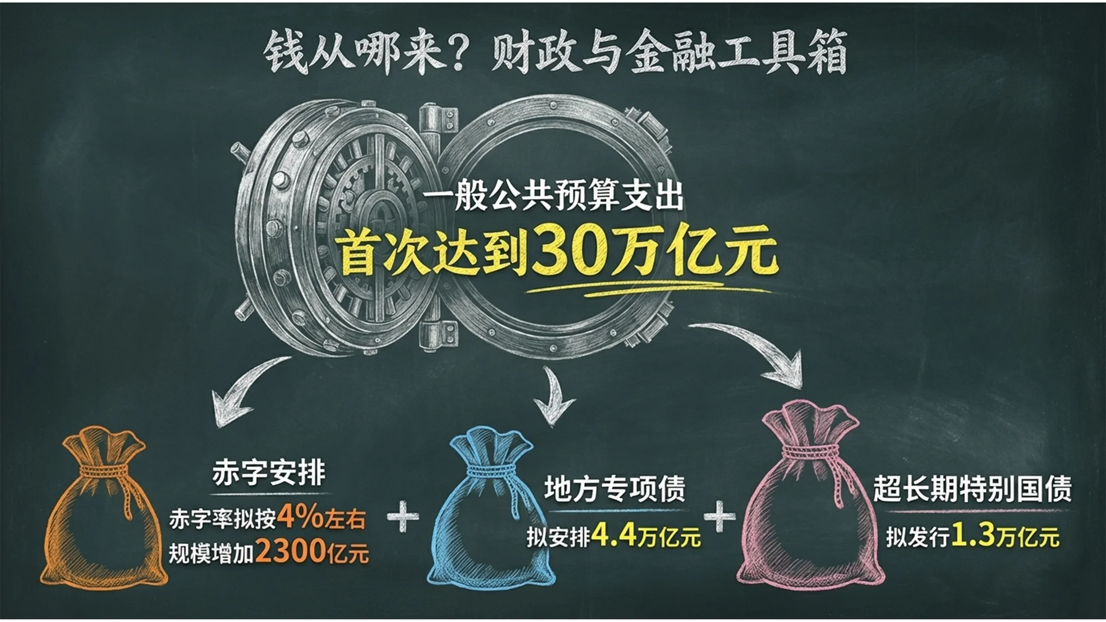 粉笔黑板画风格政府工作报告PPT - 预览图7