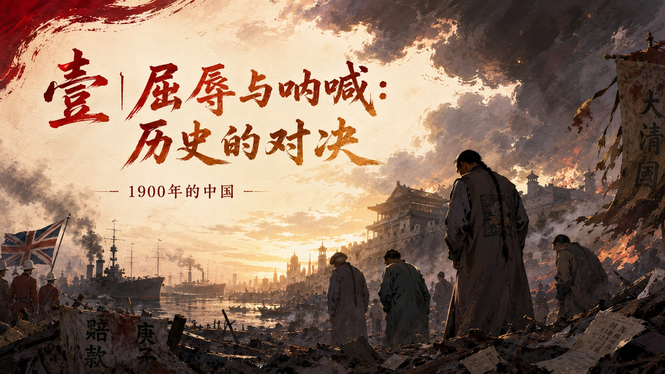 部编版小学语文五年级上册《少年中国说（节选）》PPT课件｜红金国风爱国主题公开课模板 - 预览图4