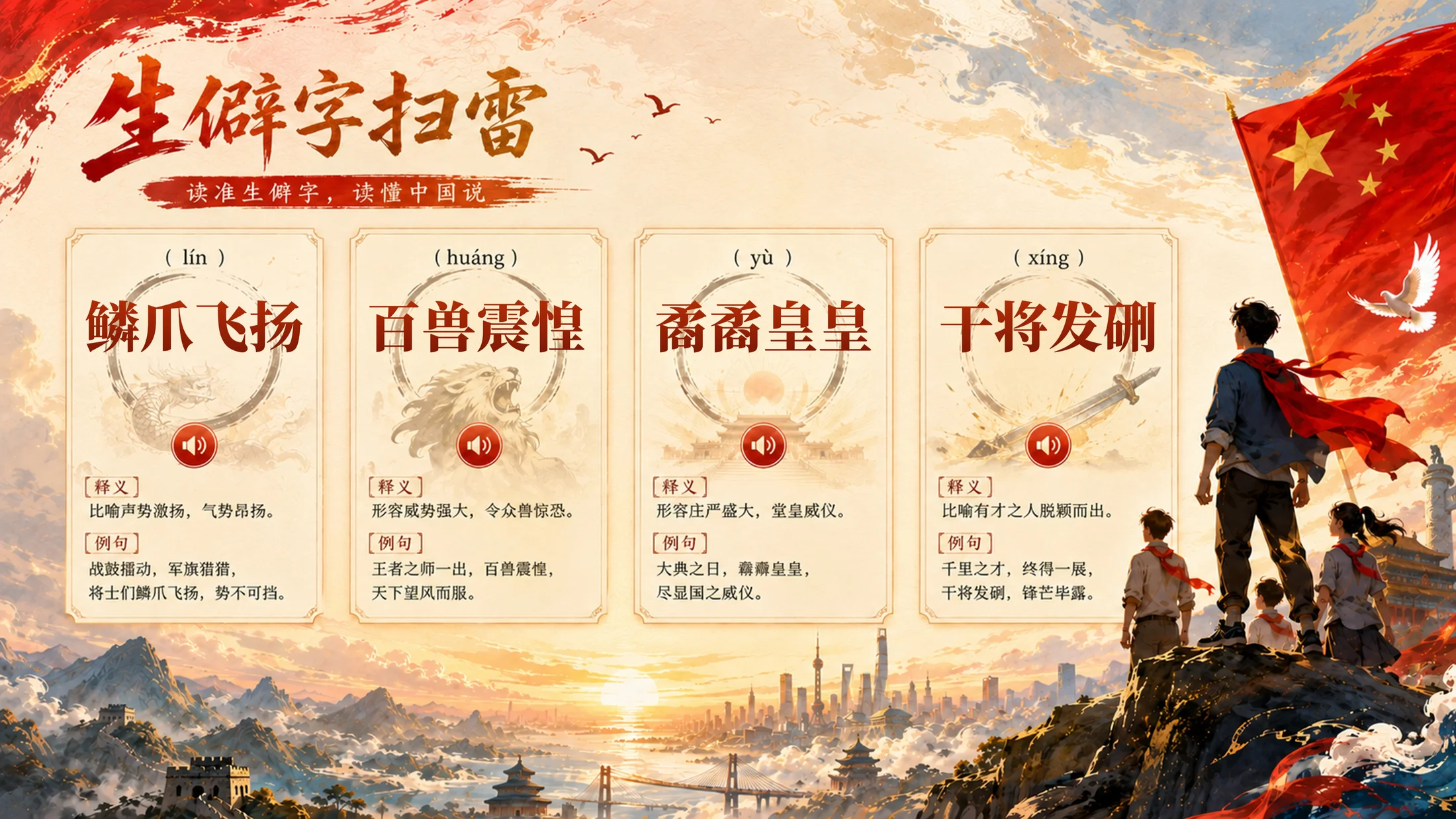 部编版小学语文五年级上册《少年中国说（节选）》PPT课件｜红金国风爱国主题公开课模板 - 预览图8