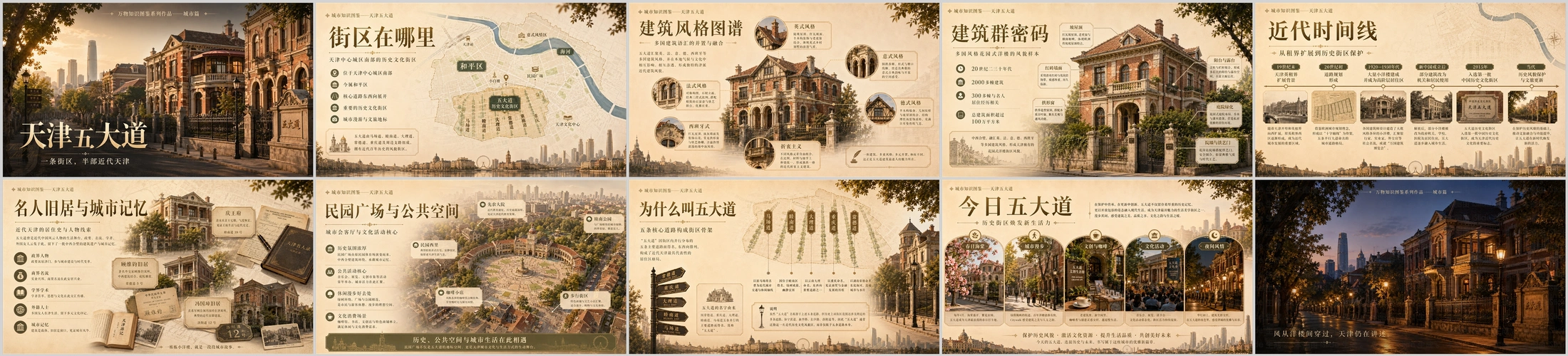 万物知识图鉴系列作品PPT——天津五大道 - 预览图4
