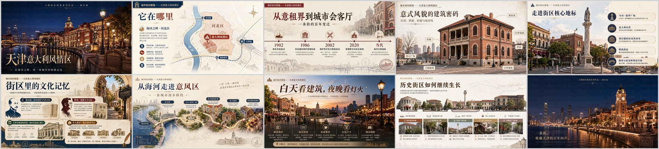 万物知识图鉴系列作品PPT——天津意大利风情区 - 预览图4