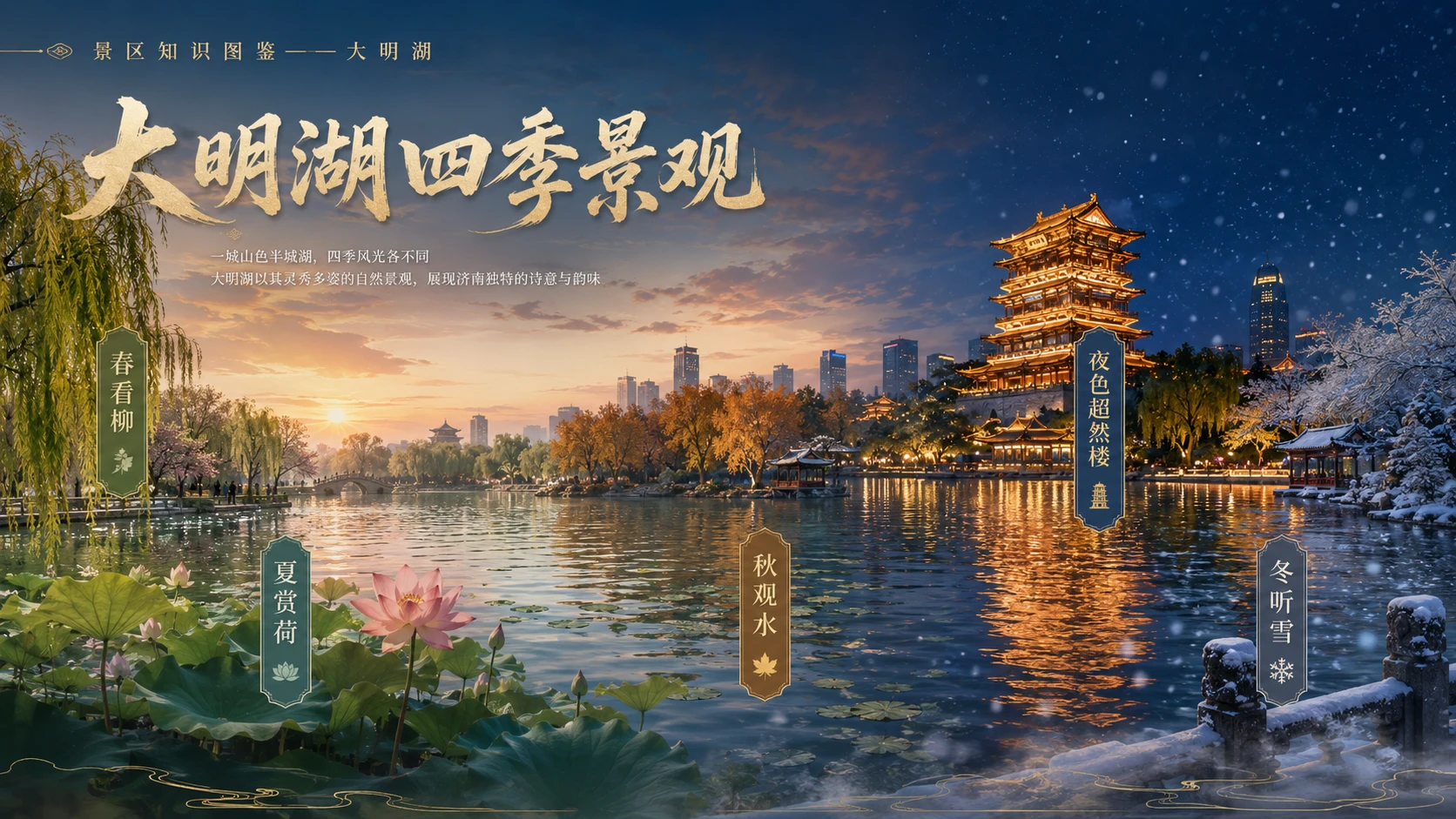 万物知识图鉴系列作品PPT——大明湖 - 预览图2