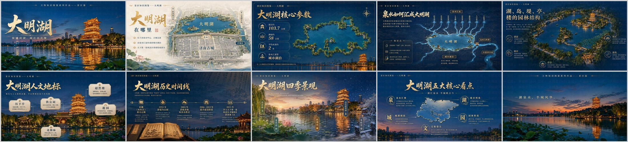 万物知识图鉴系列作品PPT——大明湖 - 预览图4