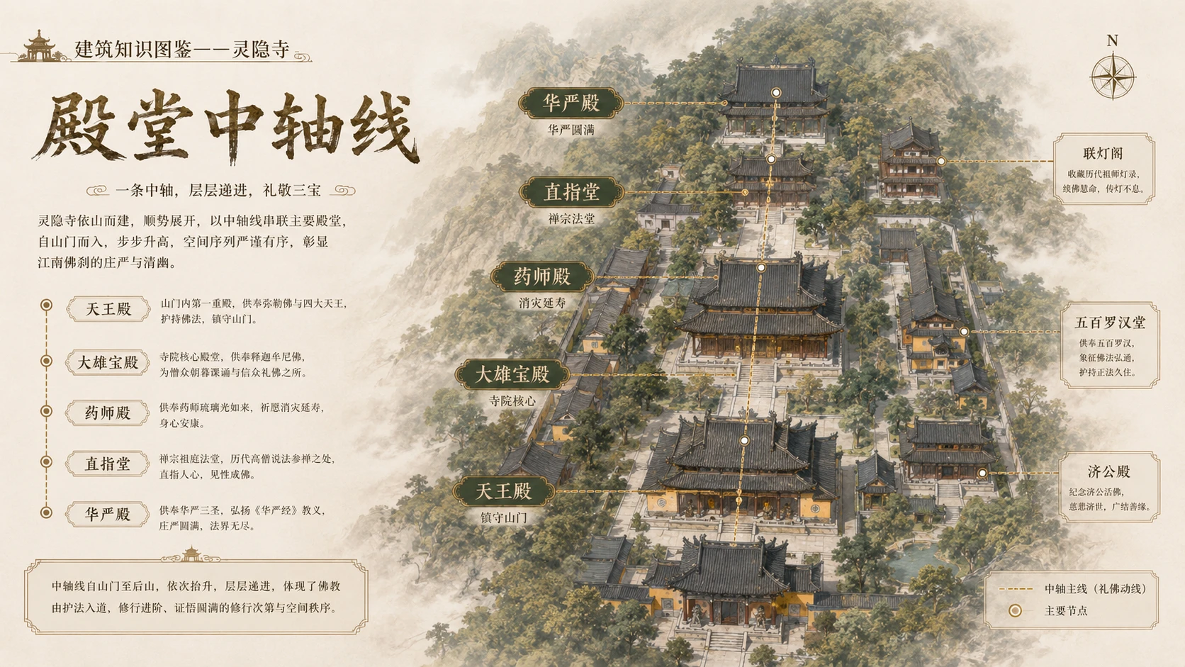 万物知识图鉴系列作品PPT——灵隐寺 - 预览图1