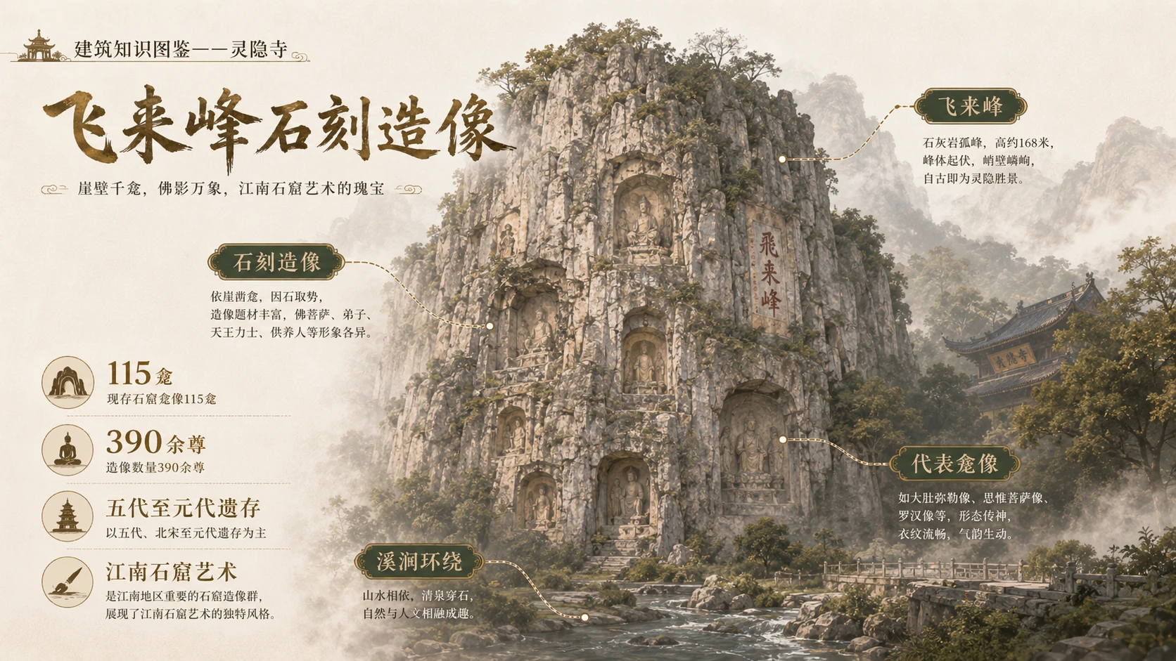 万物知识图鉴系列作品PPT——灵隐寺 - 预览图2