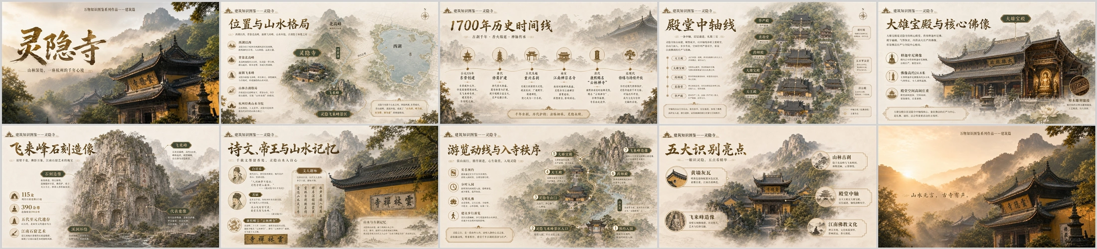 万物知识图鉴系列作品PPT——灵隐寺 - 预览图4