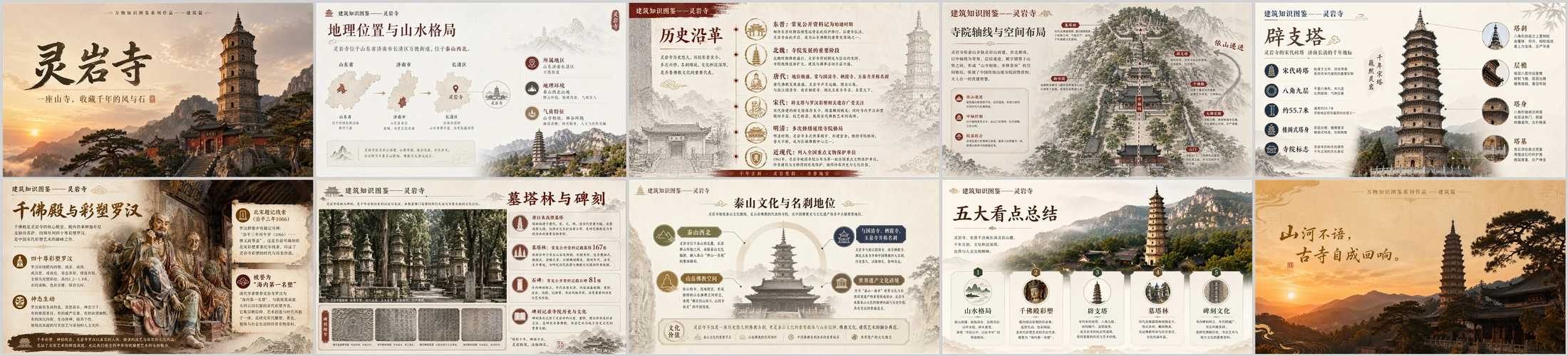 万物知识图鉴系列作品PPT——灵岩寺 - 预览图4