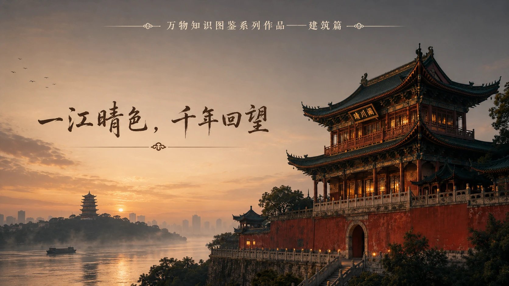 万物知识图鉴系列作品PPT——晴川阁 - 预览图3