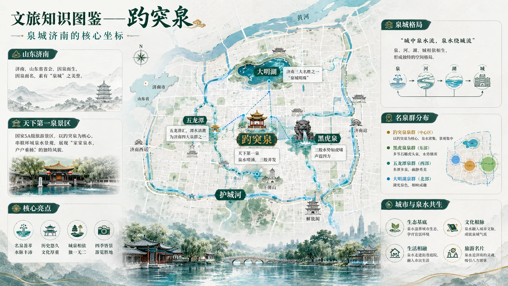 万物知识图鉴系列作品PPT——趵突泉 - 预览图1