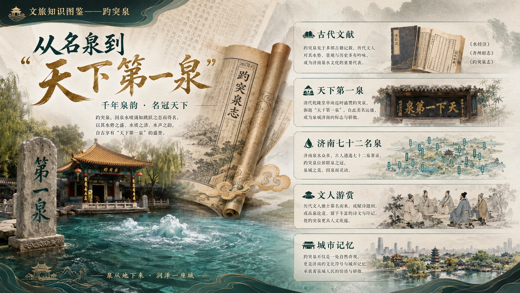万物知识图鉴系列作品PPT——趵突泉 - 预览图2